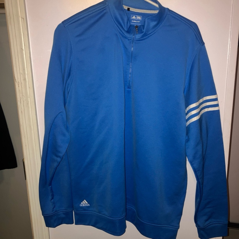 Adidas golf  jacket , climate , size L , light blue , 1/4 zip